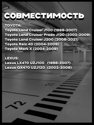 Подсветка номера для Lexus LX470, GX470, Toyota J200